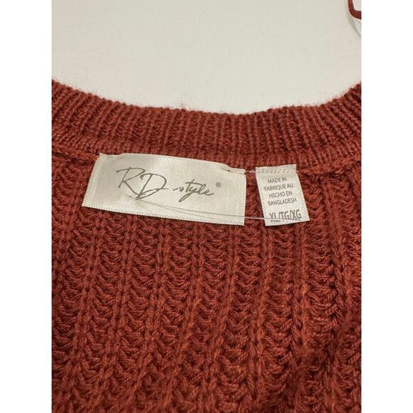 NEW RD Style Stitch Fix Josslyn V-Neck Sweater XL Burnt Orange Cotton Blend NWT - Picture 8 of 15